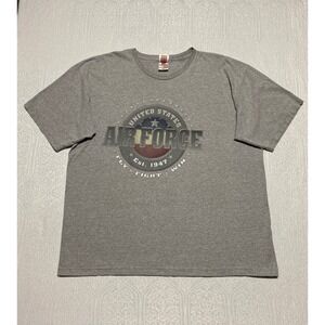 United States Air Force Bayside‎ Made in USA Gray Graphic T-Shirt 2XL